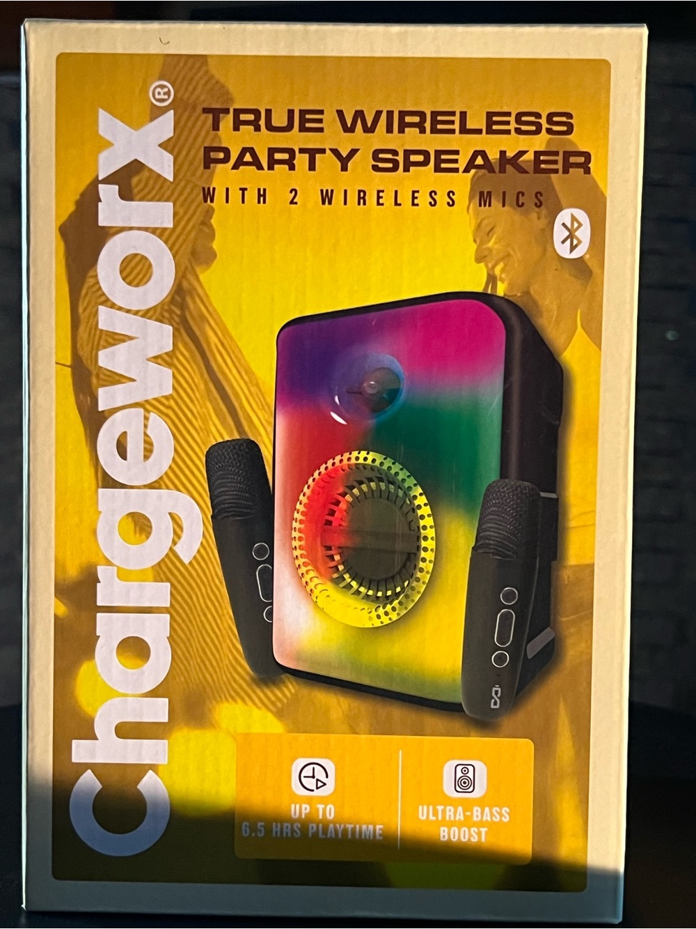 True Wireless Party Speaker with 2 Mics - Multicolor